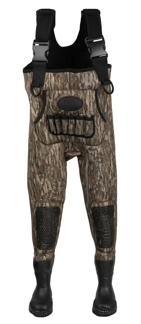 Neoprene Waders - Mossy Oak Shadow Grass Camo with Neon Orange Trim